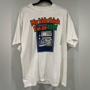 Delta White/cream Graphic Tee - My kids think I’m an ATM 3D L Father Day